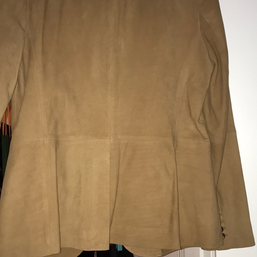 Lauren Ralph Lauren Notch Lapel Suede Hunter Tan Blazer Jacket $798 - Picture 9 of 12